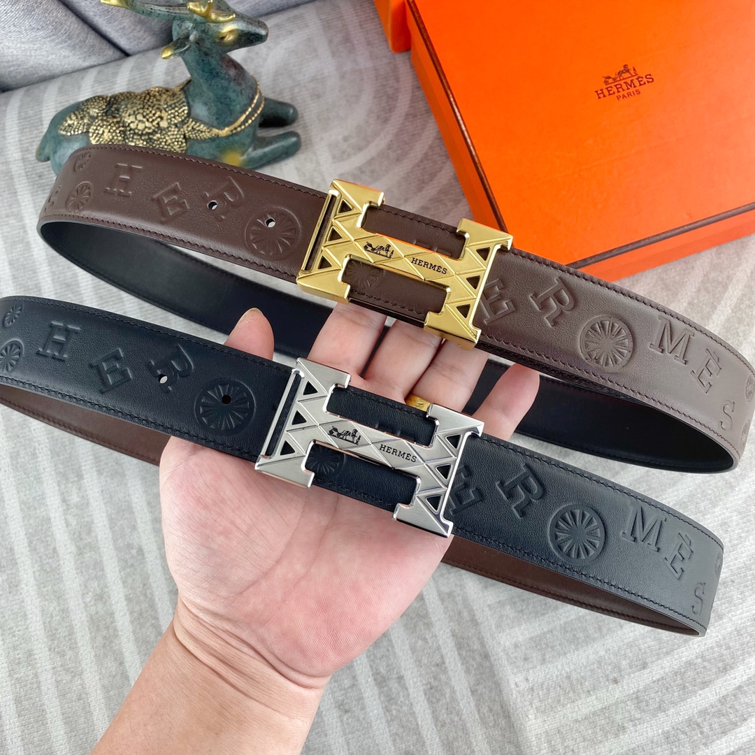 爱马仕💕 特种皮腰带系列 ，原厂五金精品不锈钢扣，手感柔软舒适 宽3.8CM。