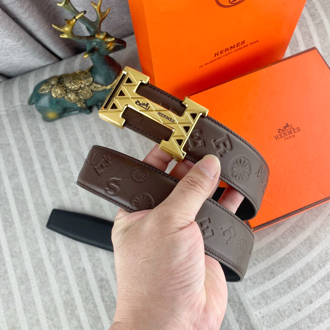 爱马仕💕 特种皮腰带系列 ，原厂五金精品不锈钢扣，手感柔软舒适 宽3.8CM。