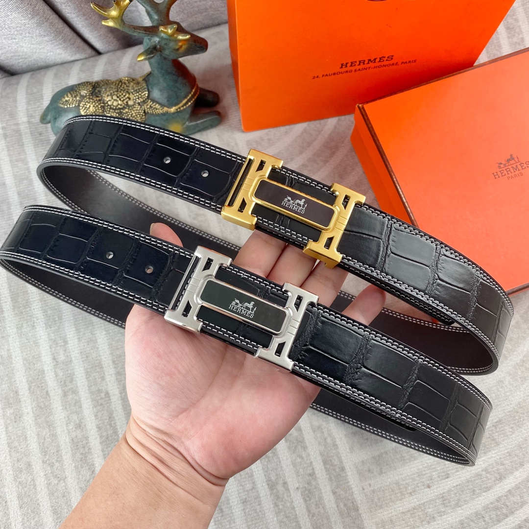 爱马仕💕 特种皮腰带系列 ，原厂五金精品不锈钢扣，手感柔软舒适 宽3.8CM。