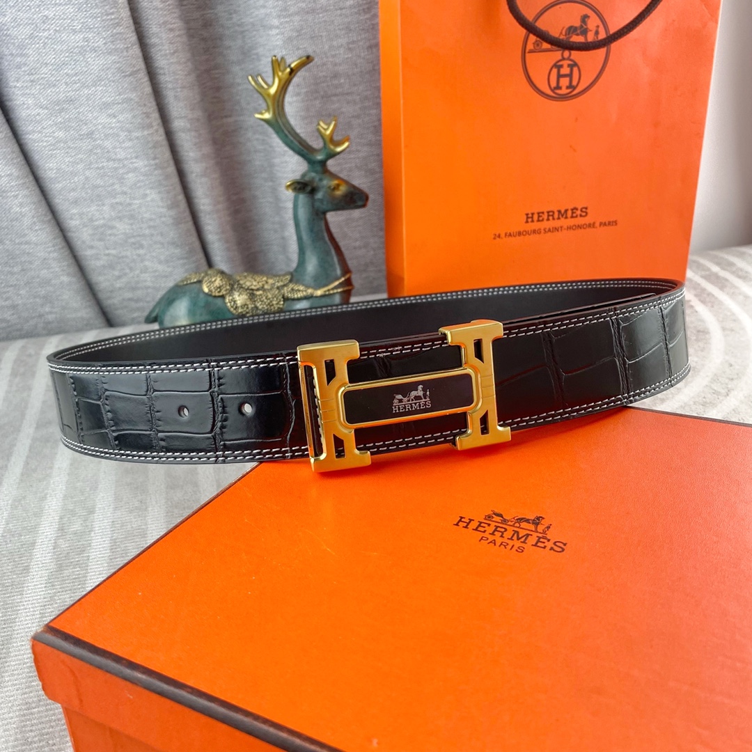 爱马仕💕 特种皮腰带系列 ，原厂五金精品不锈钢扣，手感柔软舒适 宽3.8CM。