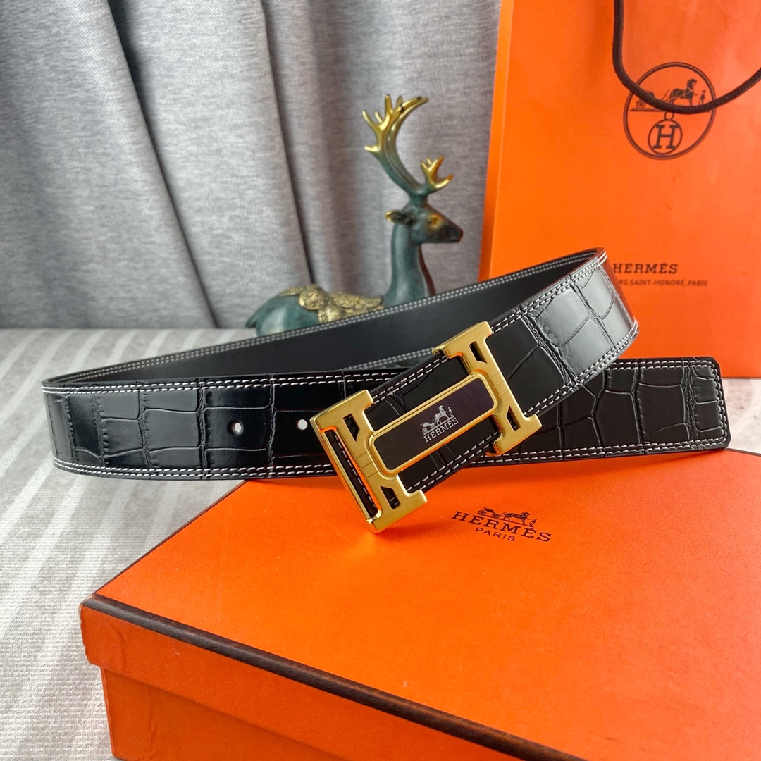 爱马仕💕 特种皮腰带系列 ，原厂五金精品不锈钢扣，手感柔软舒适 宽3.8CM。