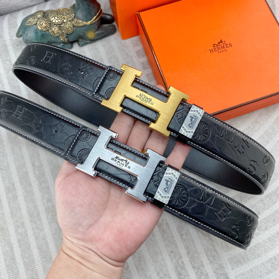爱马仕💕 特种皮腰带系列 ，原厂五金精品不锈钢扣，手感柔软舒适 宽3.8CM。