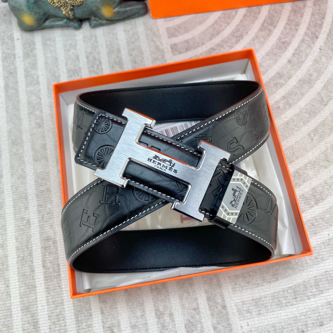 爱马仕💕 特种皮腰带系列 ，原厂五金精品不锈钢扣，手感柔软舒适 宽3.8CM。
