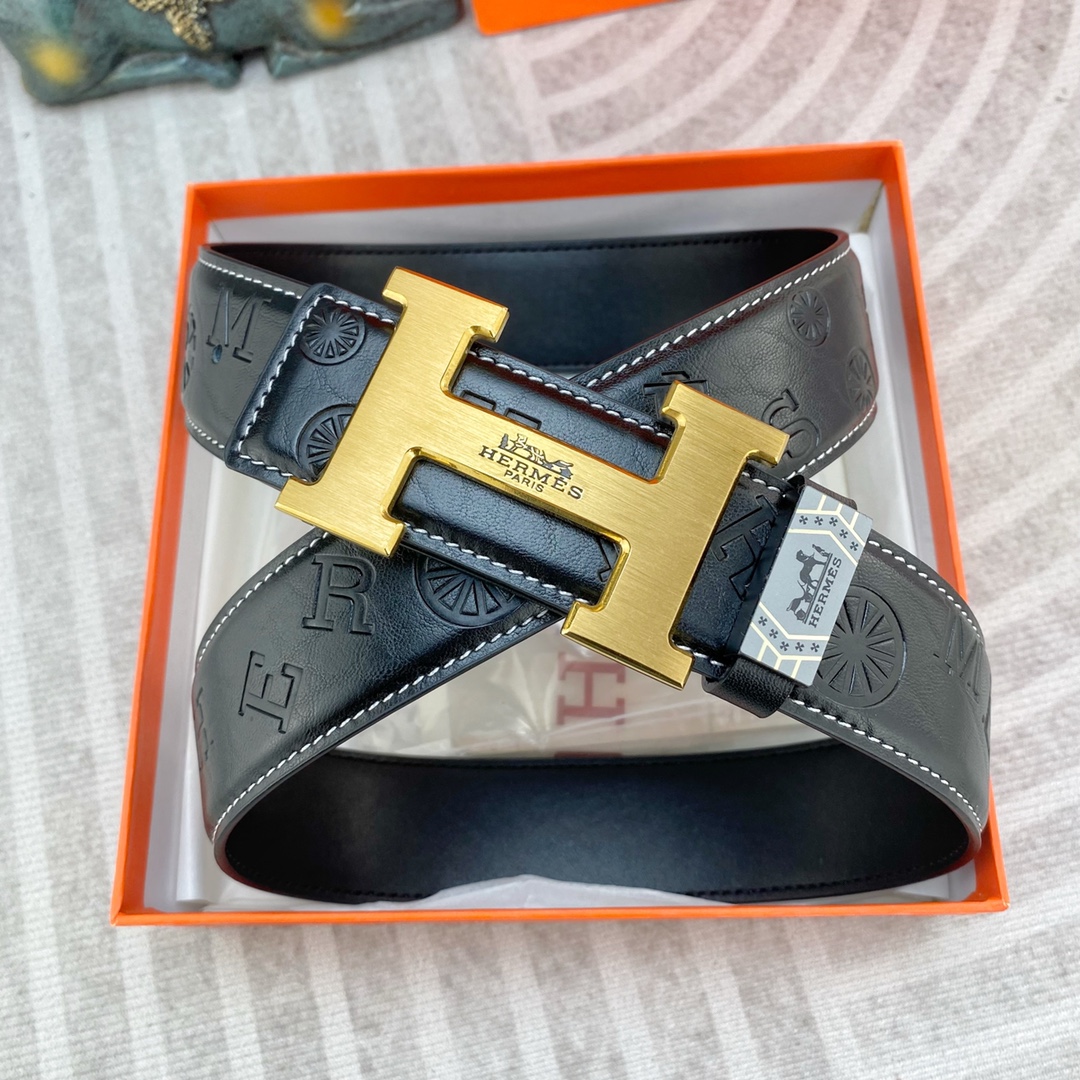 爱马仕💕 特种皮腰带系列 ，原厂五金精品不锈钢扣，手感柔软舒适 宽3.8CM。