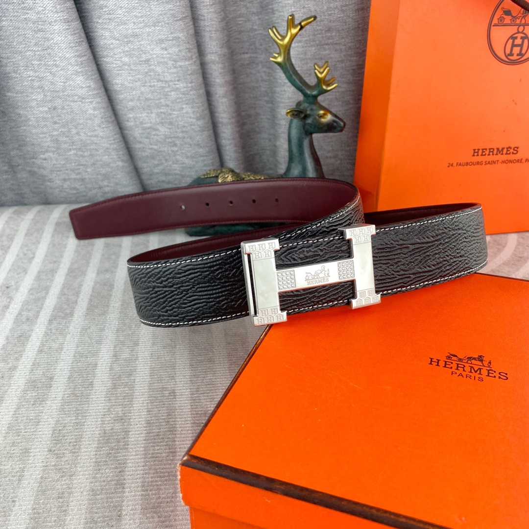 爱马仕💕 特种皮腰带系列 ，原厂五金精品不锈钢钻扣，手感柔软舒适 宽3.8CM。