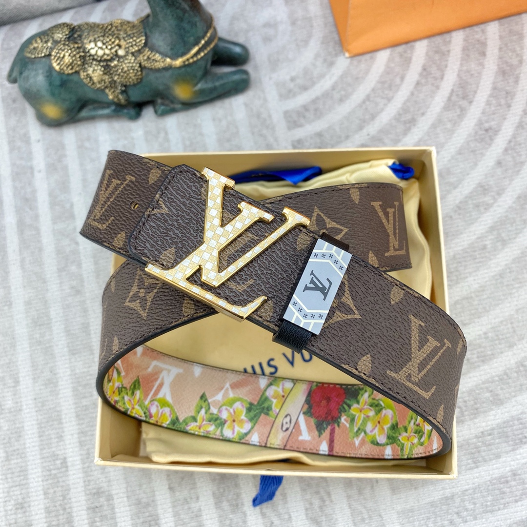 LV💕 特种皮腰带系列 ，原厂五金精品不锈钢扣，手感柔软舒适 宽3.8CM。
