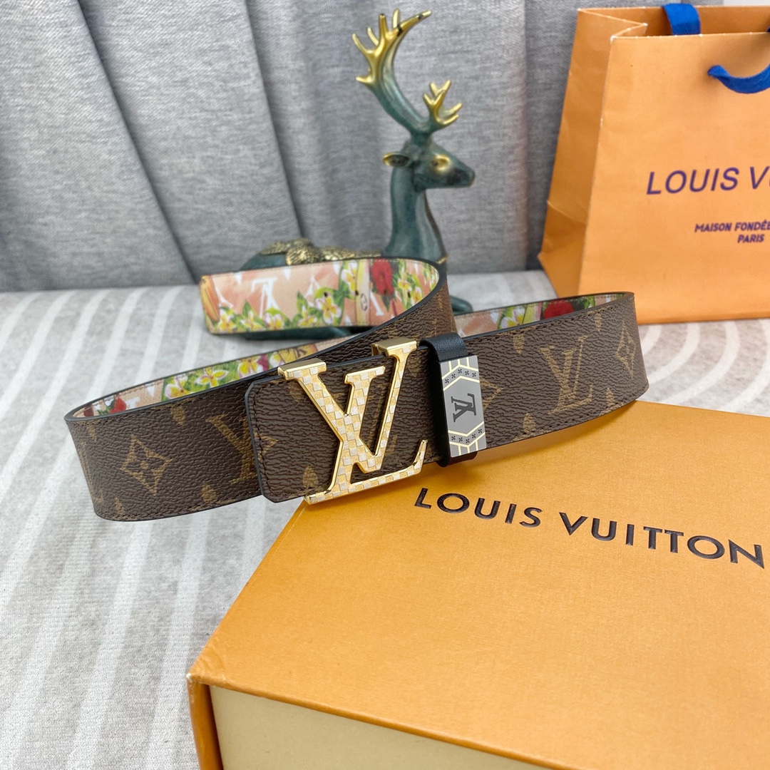 LV💕 特种皮腰带系列 ，原厂五金精品不锈钢扣，手感柔软舒适 宽3.8CM。