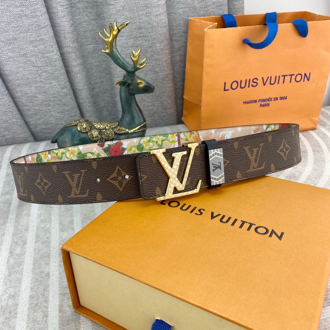 LV💕 特种皮腰带系列 ，原厂五金精品不锈钢扣，手感柔软舒适 宽3.8CM。