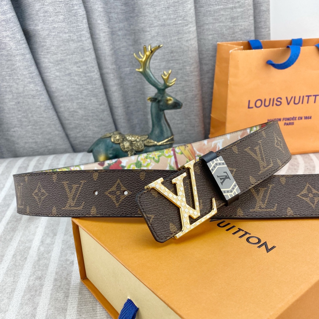 LV💕 特种皮腰带系列 ，原厂五金精品不锈钢扣，手感柔软舒适 宽3.8CM。