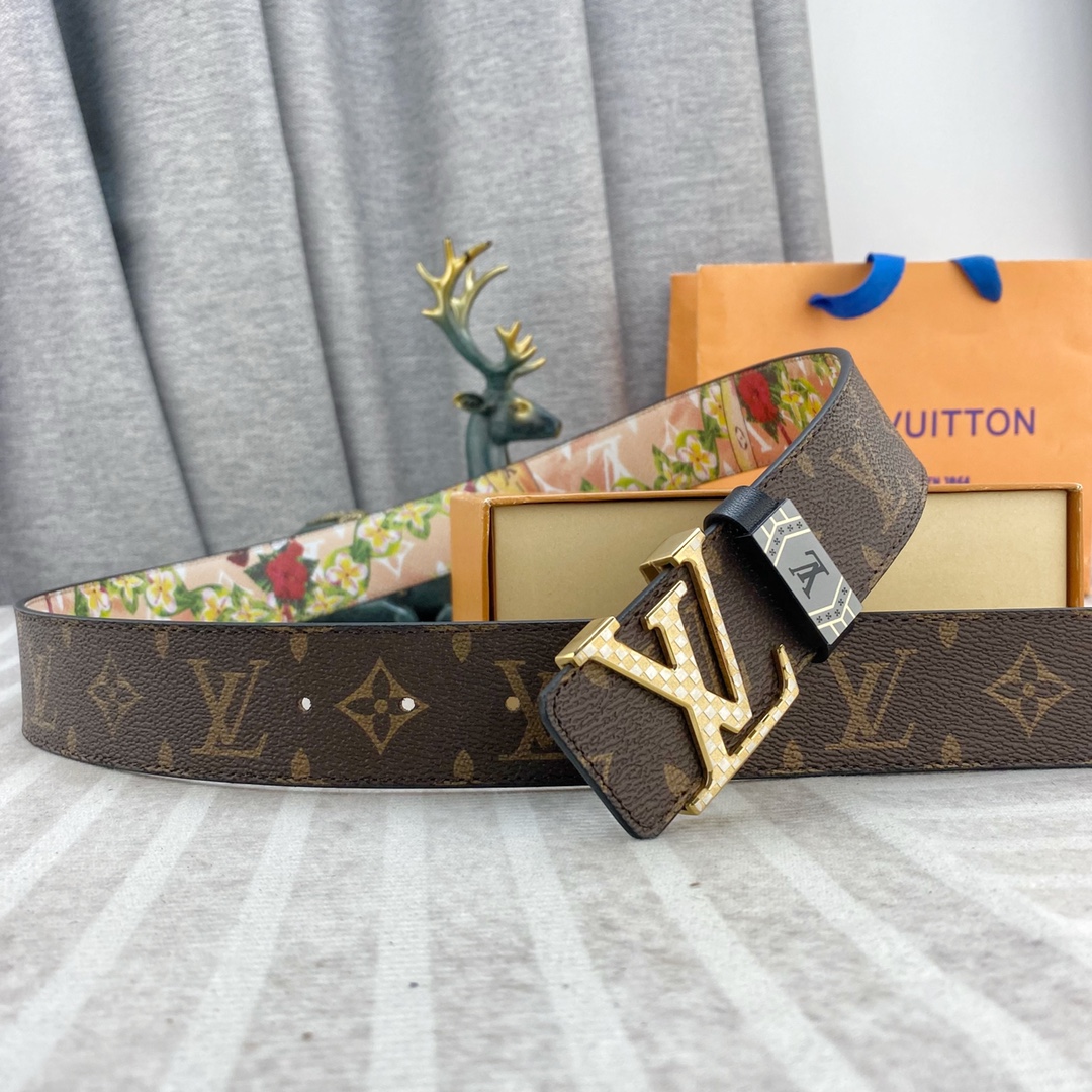 LV💕 特种皮腰带系列 ，原厂五金精品不锈钢扣，手感柔软舒适 宽3.8CM。