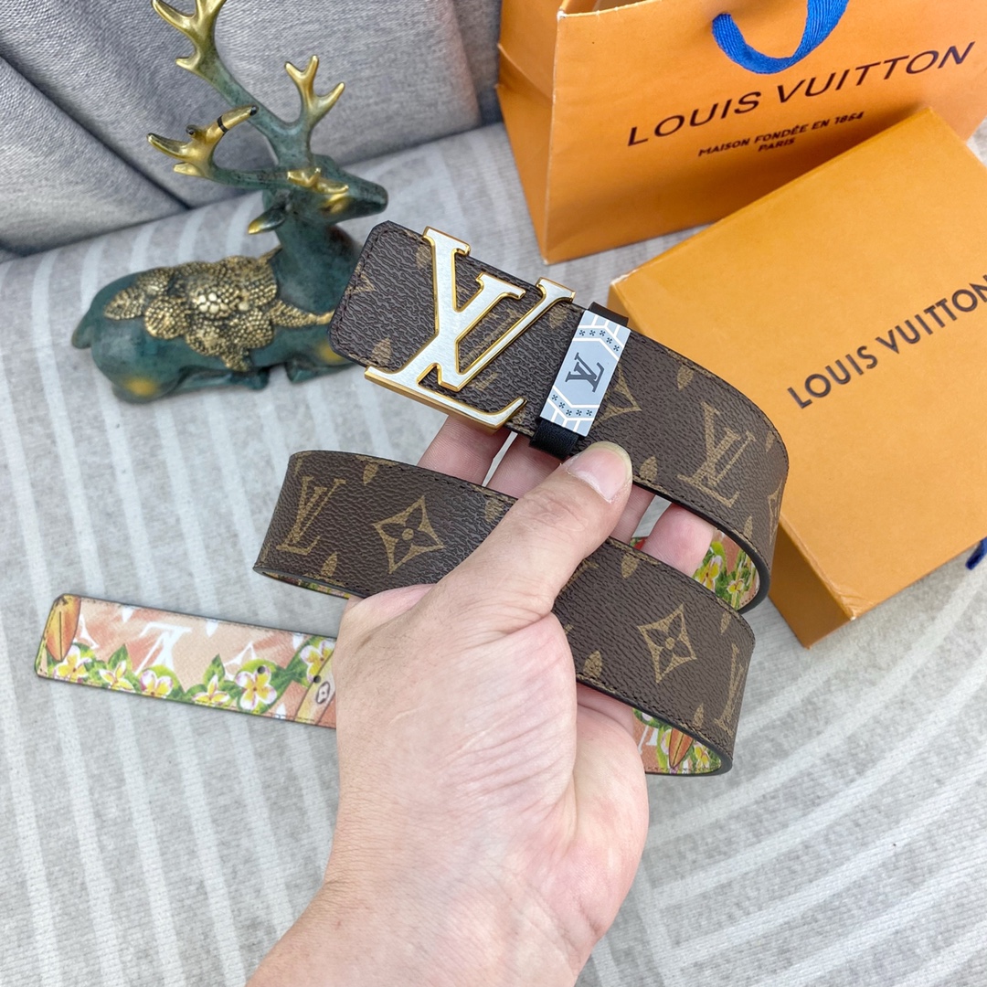 LV💕 特种皮腰带系列 ，原厂五金精品不锈钢扣，手感柔软舒适 宽3.8CM。