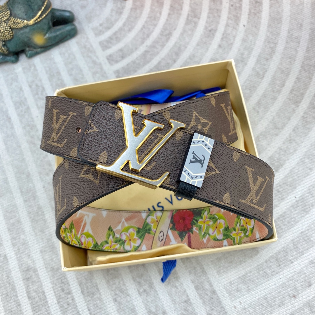 LV💕 特种皮腰带系列 ，原厂五金精品不锈钢扣，手感柔软舒适 宽3.8CM。