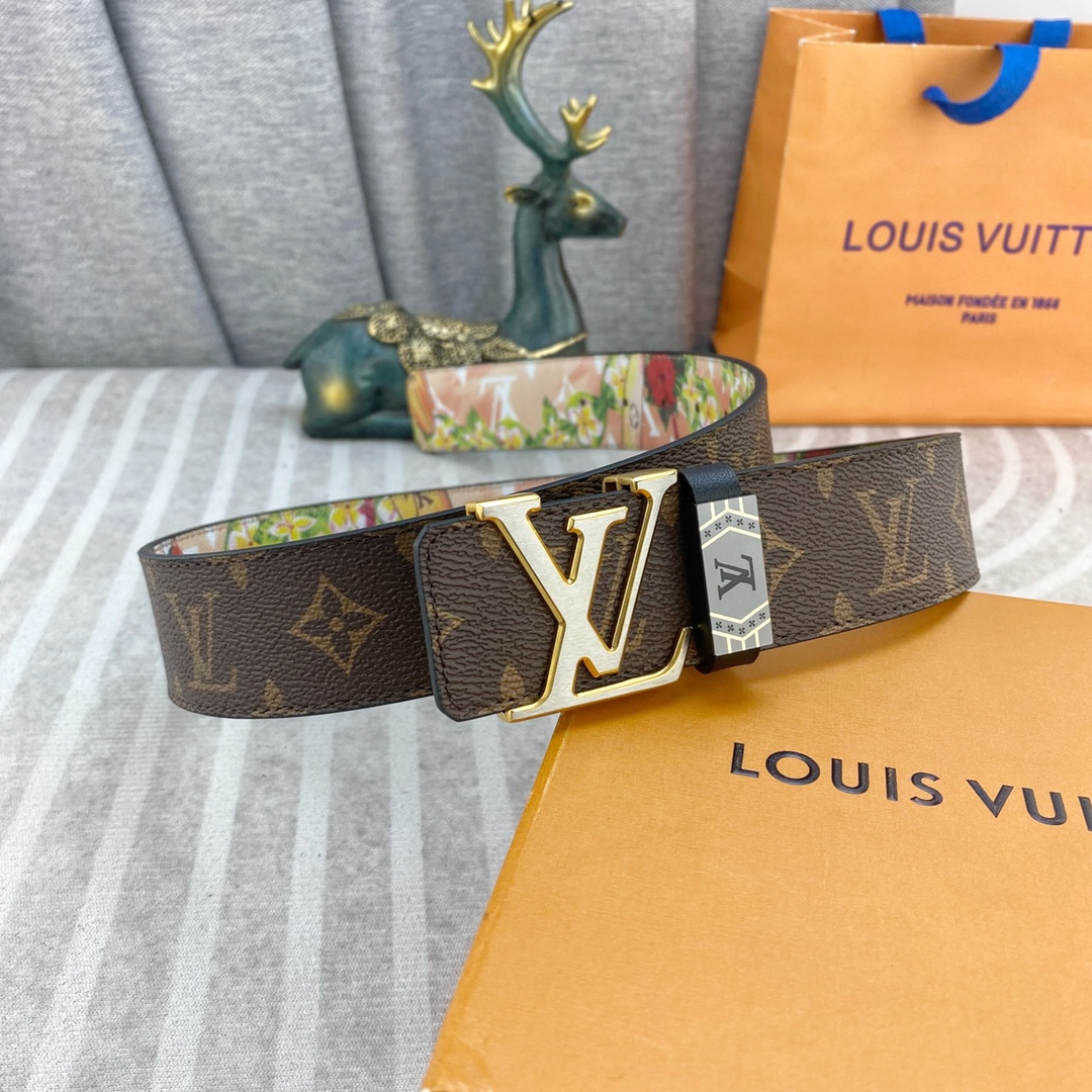 LV💕 特种皮腰带系列 ，原厂五金精品不锈钢扣，手感柔软舒适 宽3.8CM。