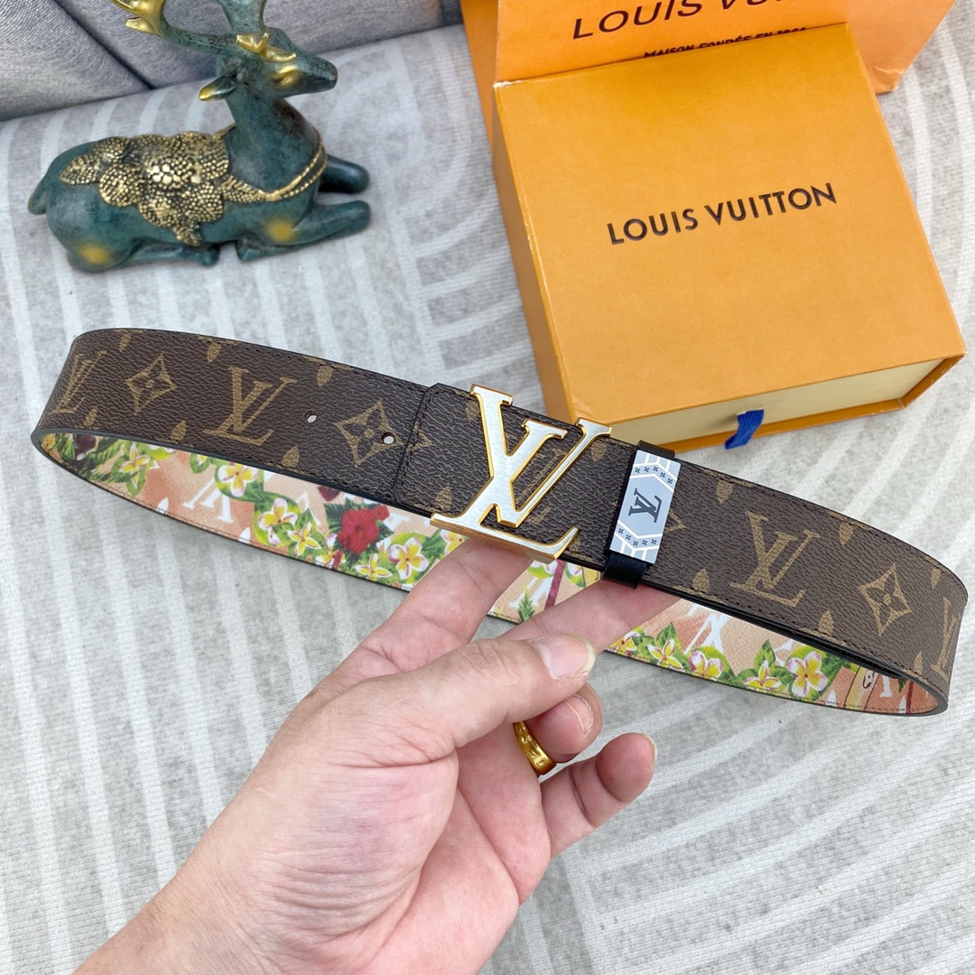 LV💕 特种皮腰带系列 ，原厂五金精品不锈钢扣，手感柔软舒适 宽3.8CM。