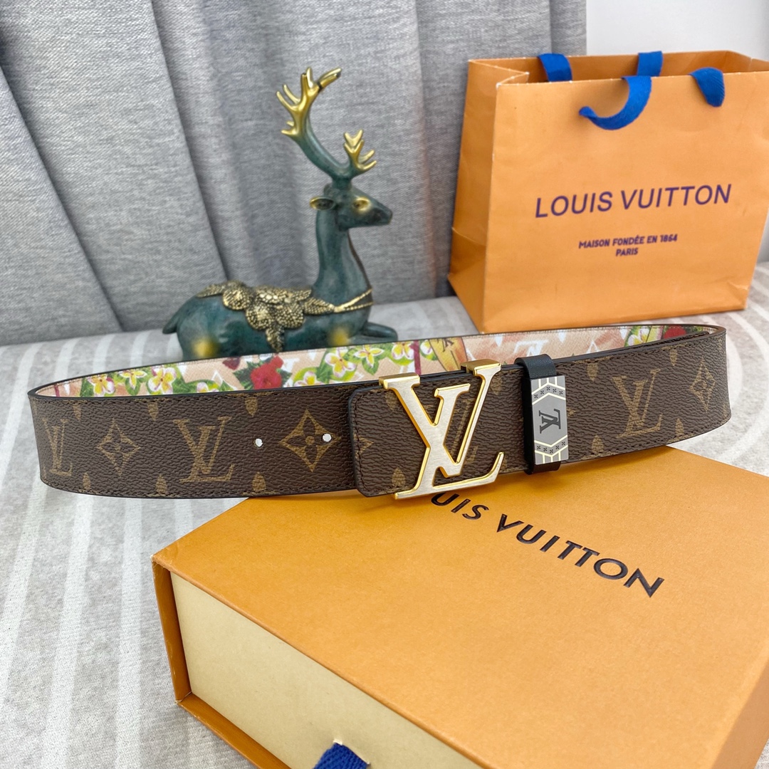 LV💕 特种皮腰带系列 ，原厂五金精品不锈钢扣，手感柔软舒适 宽3.8CM。