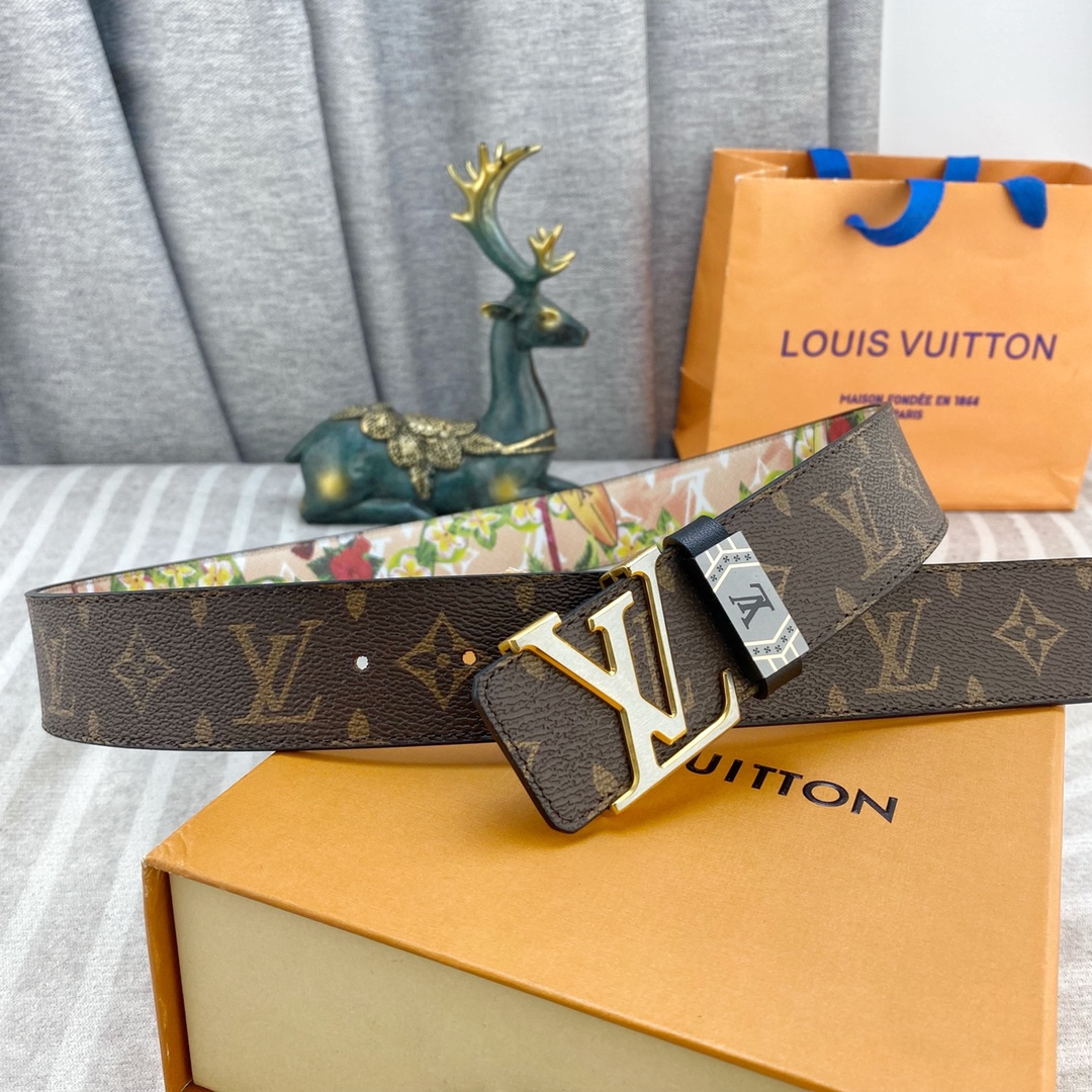 LV💕 特种皮腰带系列 ，原厂五金精品不锈钢扣，手感柔软舒适 宽3.8CM。