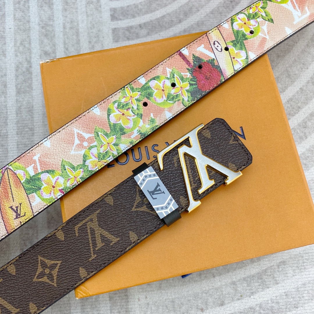 LV💕 特种皮腰带系列 ，原厂五金精品不锈钢扣，手感柔软舒适 宽3.8CM。