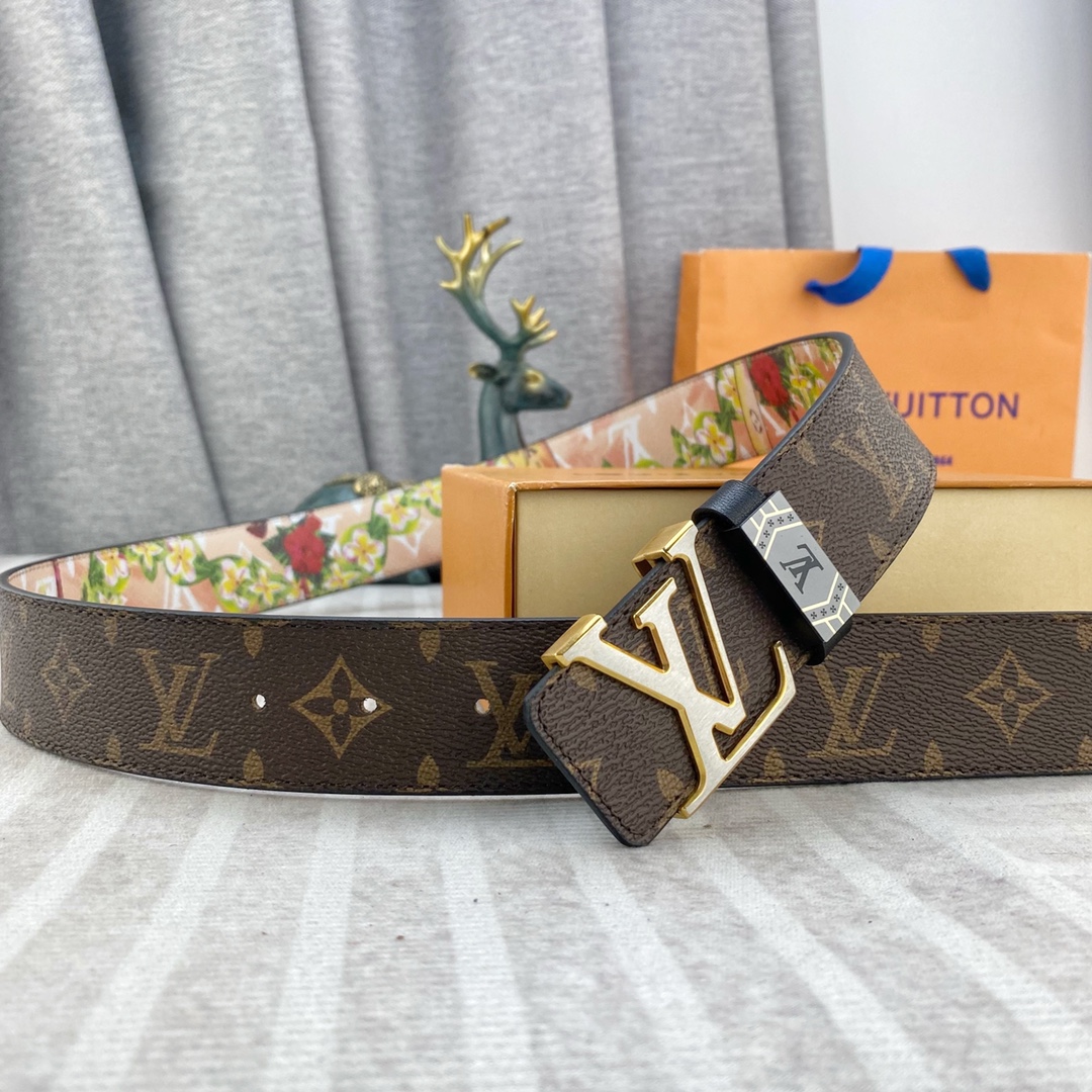 LV💕 特种皮腰带系列 ，原厂五金精品不锈钢扣，手感柔软舒适 宽3.8CM。