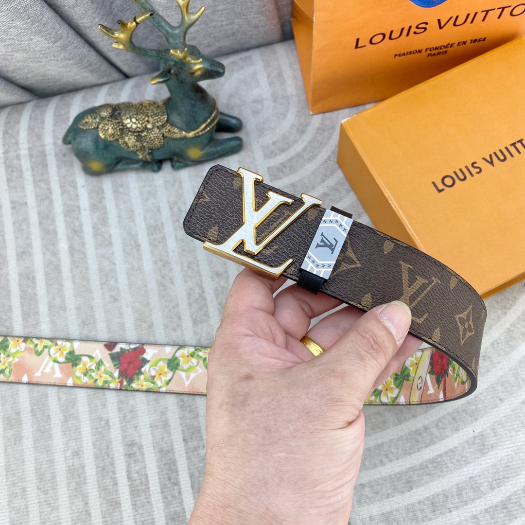 LV💕 特种皮腰带系列 ，原厂五金精品不锈钢扣，手感柔软舒适 宽3.8CM。