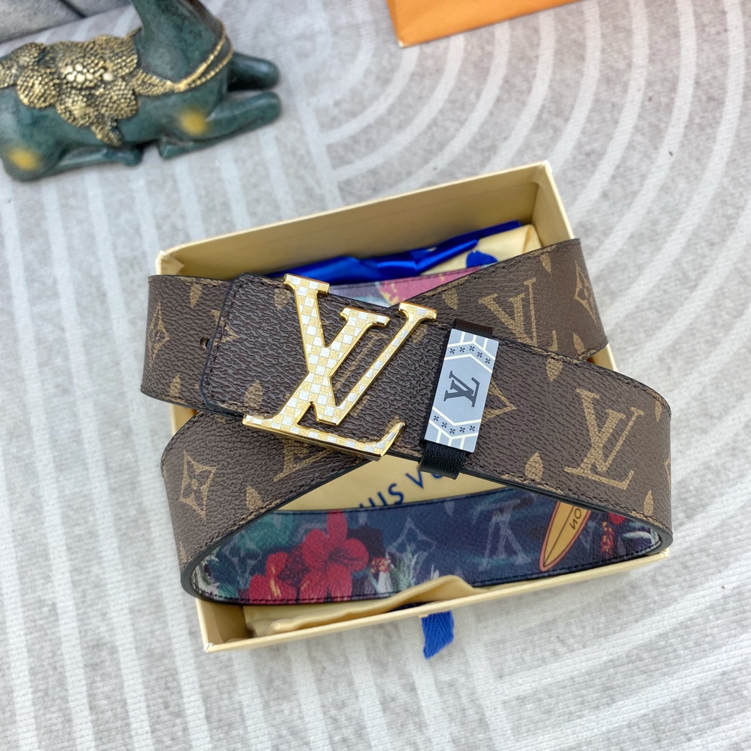 LV💕 特种皮腰带系列 ，原厂五金精品不锈钢扣，手感柔软舒适 宽3.8CM。