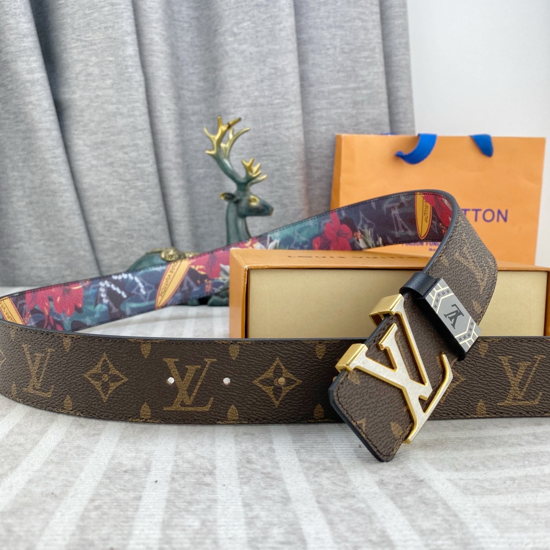 LV💕 特种皮腰带系列 ，原厂五金精品不锈钢扣，手感柔软舒适 宽3.8CM。