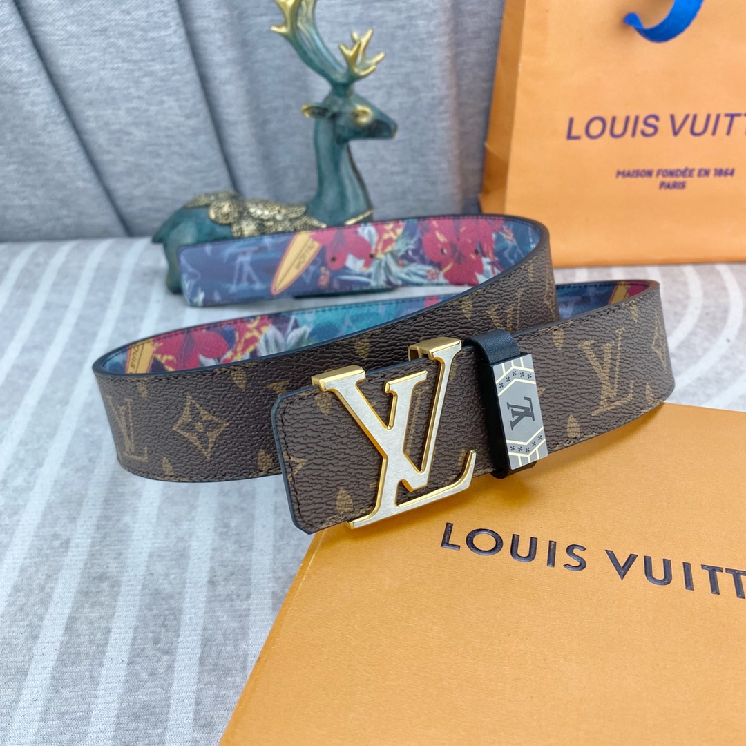 LV💕 特种皮腰带系列 ，原厂五金精品不锈钢扣，手感柔软舒适 宽3.8CM。