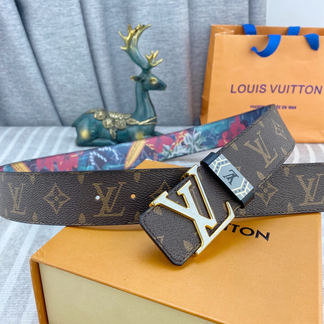 LV💕 特种皮腰带系列 ，原厂五金精品不锈钢扣，手感柔软舒适 宽3.8CM。
