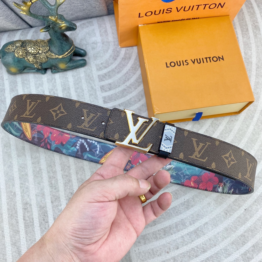 LV💕 特种皮腰带系列 ，原厂五金精品不锈钢扣，手感柔软舒适 宽3.8CM。
