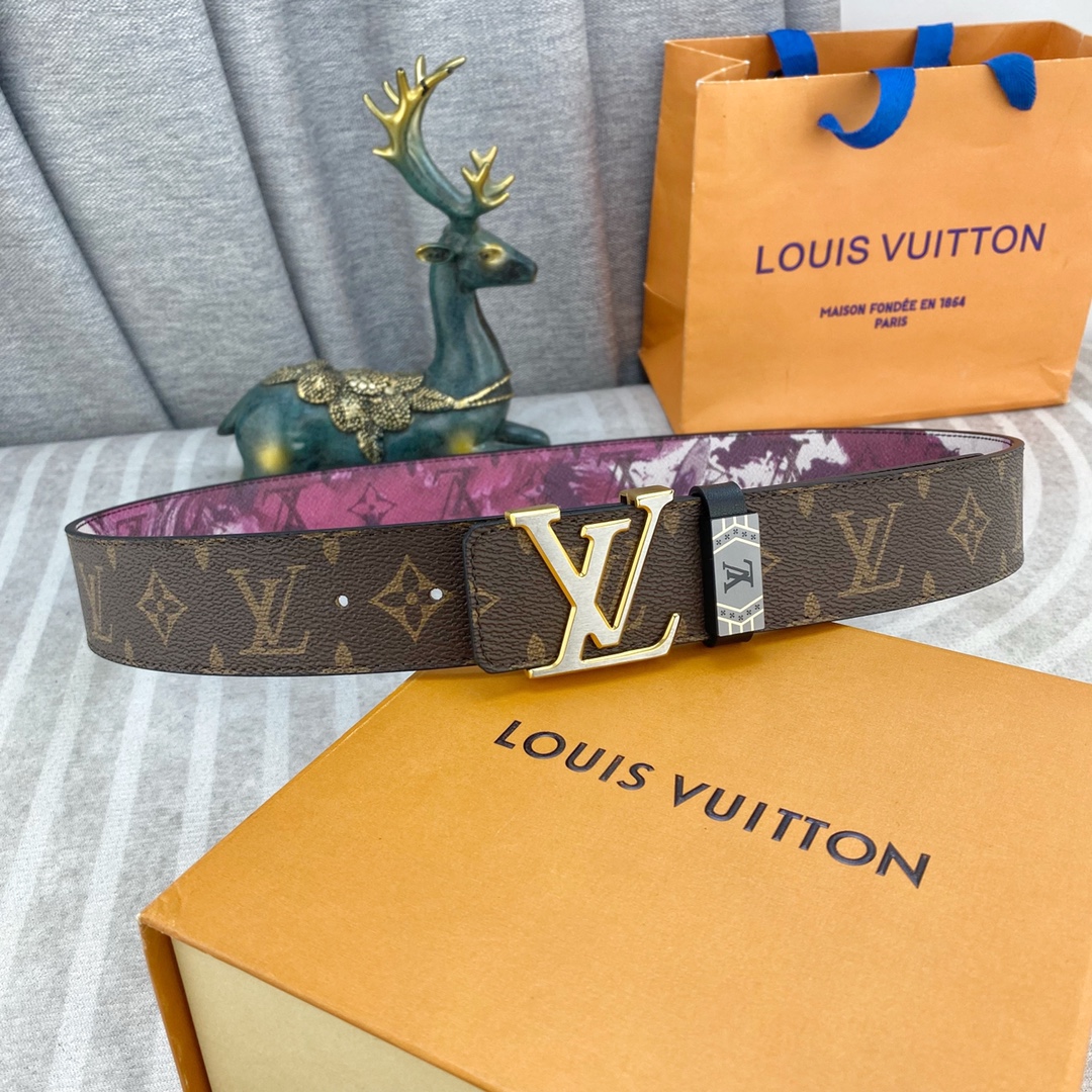 LV💕 特种皮腰带系列 ，原厂五金精品不锈钢扣，手感柔软舒适 宽3.8CM。