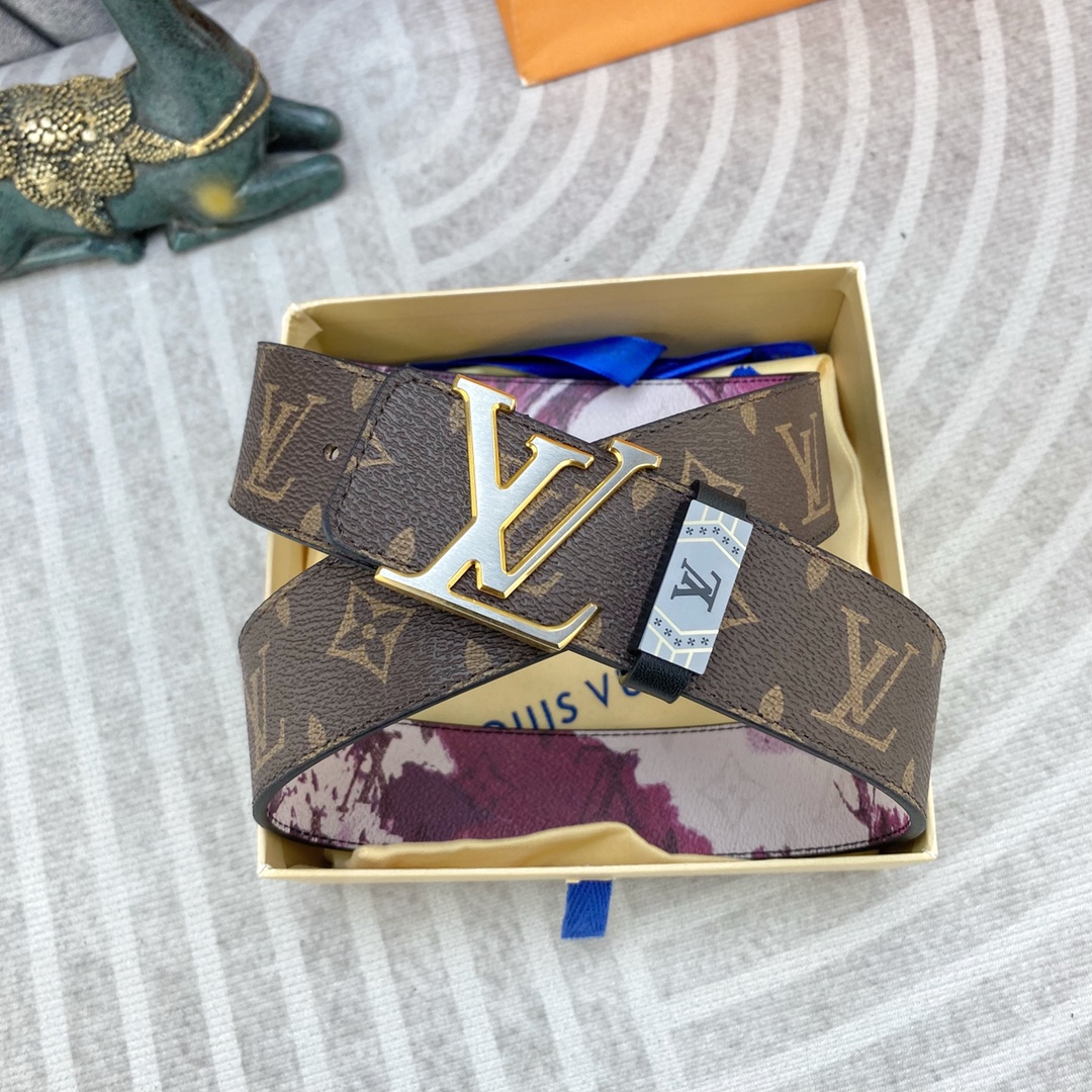 LV💕 特种皮腰带系列 ，原厂五金精品不锈钢扣，手感柔软舒适 宽3.8CM。