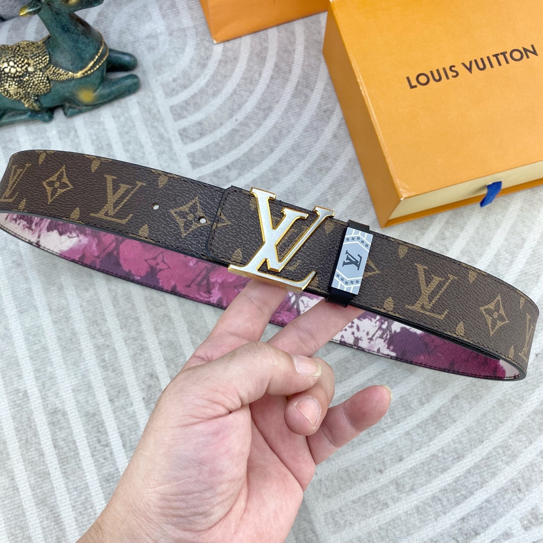 LV💕 特种皮腰带系列 ，原厂五金精品不锈钢扣，手感柔软舒适 宽3.8CM。