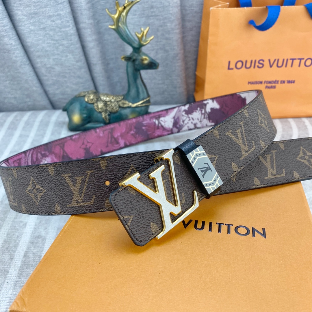 LV💕 特种皮腰带系列 ，原厂五金精品不锈钢扣，手感柔软舒适 宽3.8CM。
