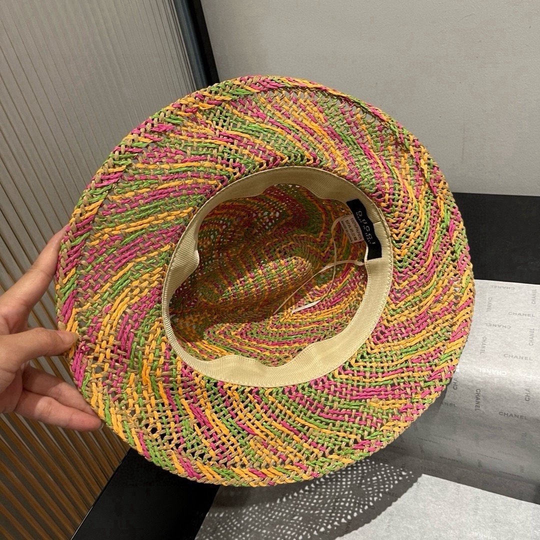 🆕

古奇新款拉菲草礼帽，天然草、轻盈搭配防风绳，头围57cm