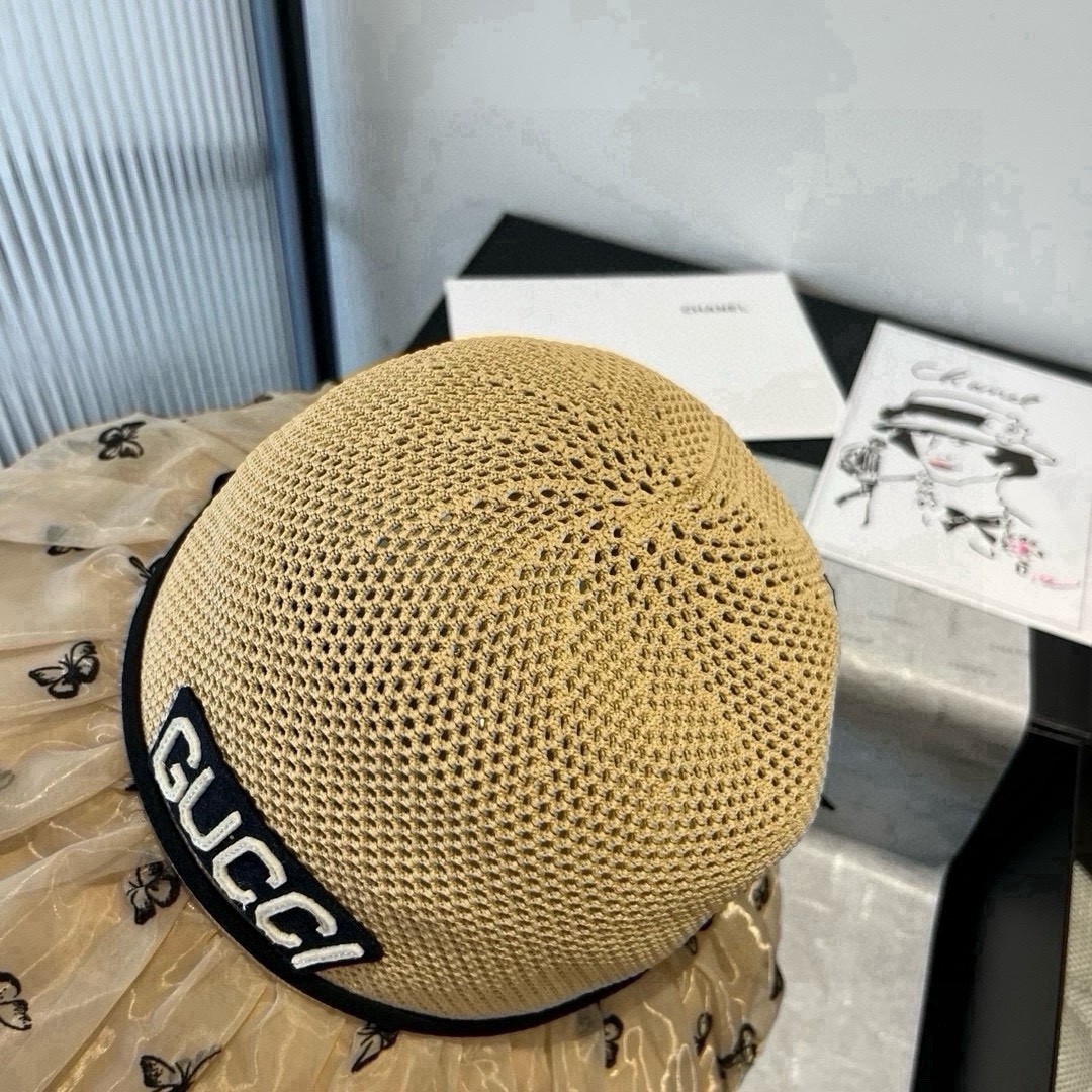 🆕

Gucci古奇新款灯笼帽，遮阳草帽，防紫外线帽檐，头围57cm