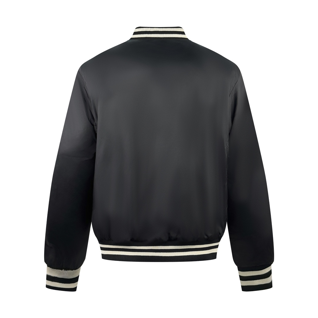 Celine Men's Black Cotton Blend Varsity Jacket With Embroidered Logo 3 i1756657029 5741 1