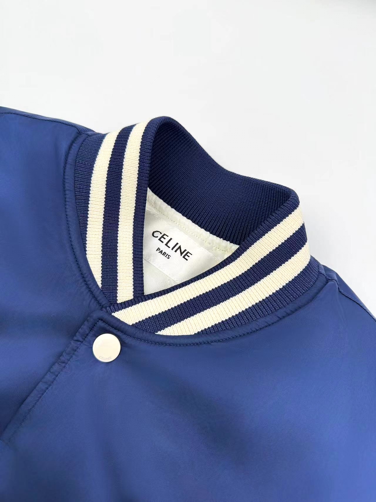 Celine Men's Custom Navy Blue Baseball Jacket - Warm, Soft, and Comfortable 3 i1756658188 2517 4