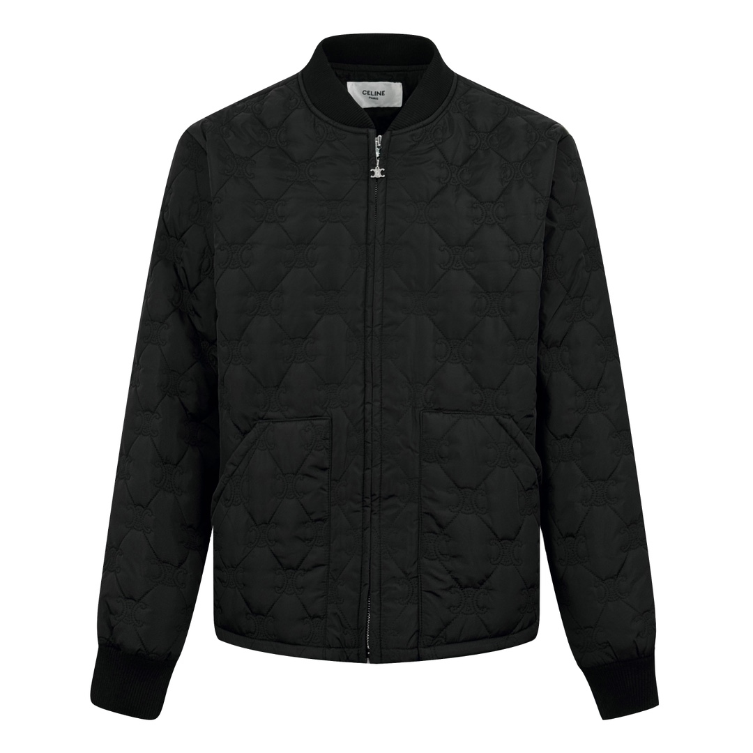 Celinee Men's Black All-Over Print Padded Bomber Jacket - Modern Fit 1 i1756659887 7151 0