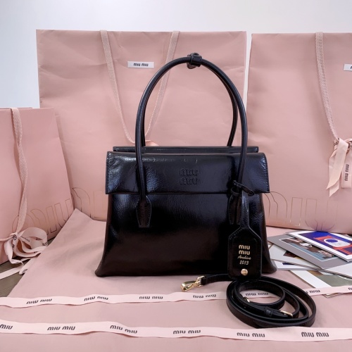Miu Miu MiMisolitaire Leather Handbag, Structured Design, Detachable Strap 1 Miu Miu MiMisolitaire Leather Handbag, Structured Design, Detachable Strap