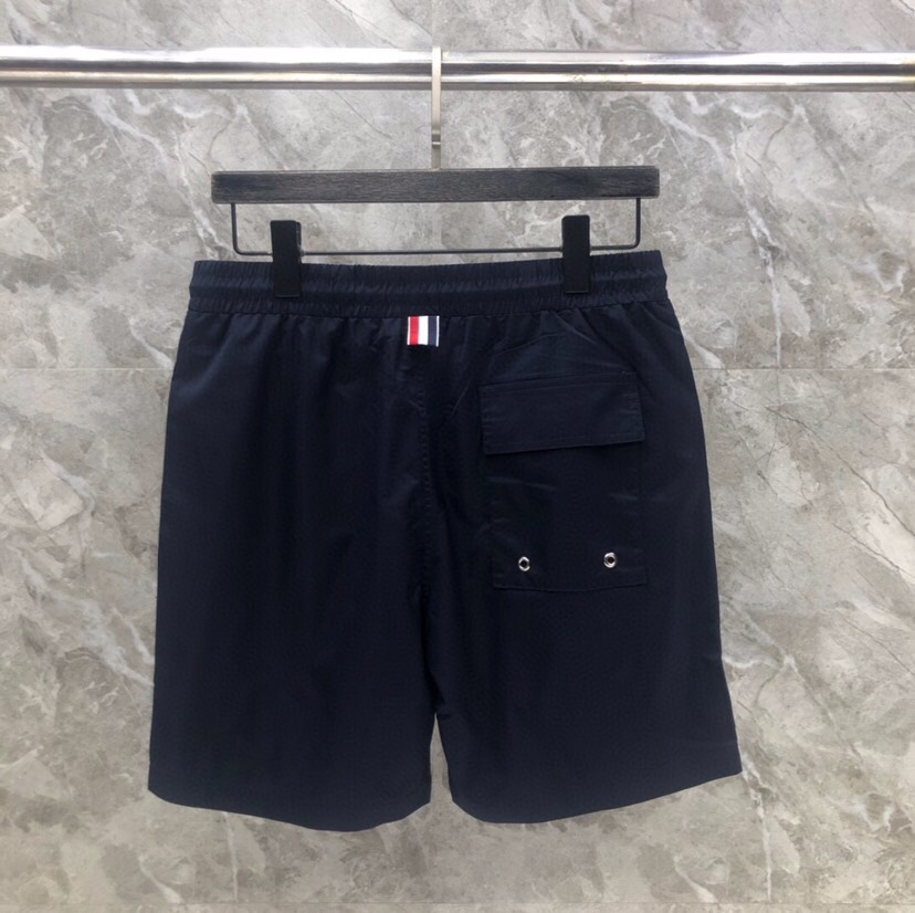 THOM BROWNE 汤姆布朗 TB双侧织带沙滩裤短裤 \n码数：1-4 颜色：灰、蓝（下单请报腰围）