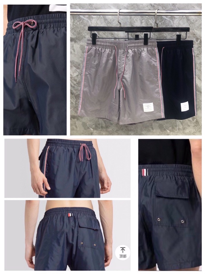 THOM BROWNE 汤姆布朗 TB四杠抽绳沙滩短裤 \n\n码数：1-4 颜色：灰、蓝、白（下单请报