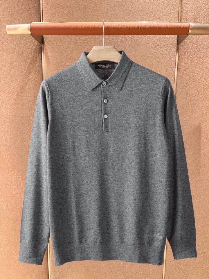 Loro Piana 诺悠翩雅lP🆕 秋冬新品羊毛针织翻领毛衣针织衫系列\n超级简约大方的版型设计，下摆