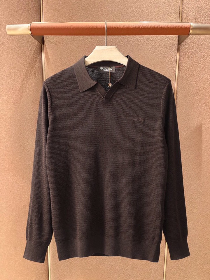 Loro Piana 诺悠翩雅lP🆕 秋冬超级爆款推荐，新品男装系列爆款翻领毛衣羊毛衫，100%羊毛，作