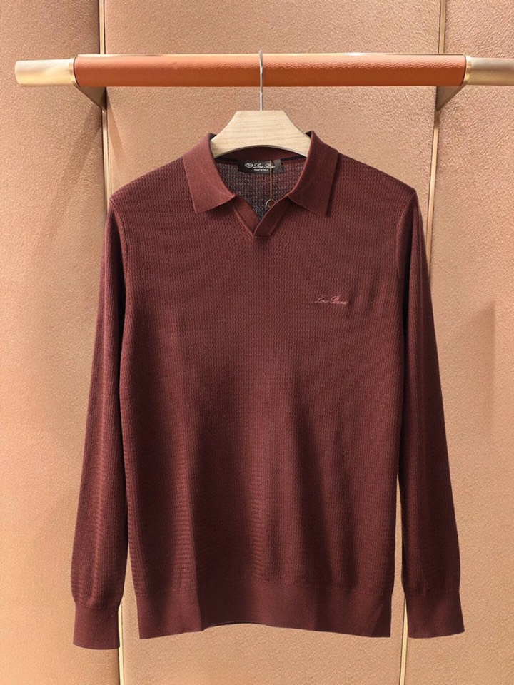 Loro Piana 诺悠翩雅lP🆕 秋冬超级爆款推荐，新品男装系列爆款翻领毛衣羊毛衫，100%羊毛，作