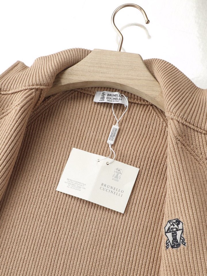 Brunello Cucinelli BC秋冬新款全拉链立领开衫羊毛衫外套，精选优质面料，手感细腻柔软舒
