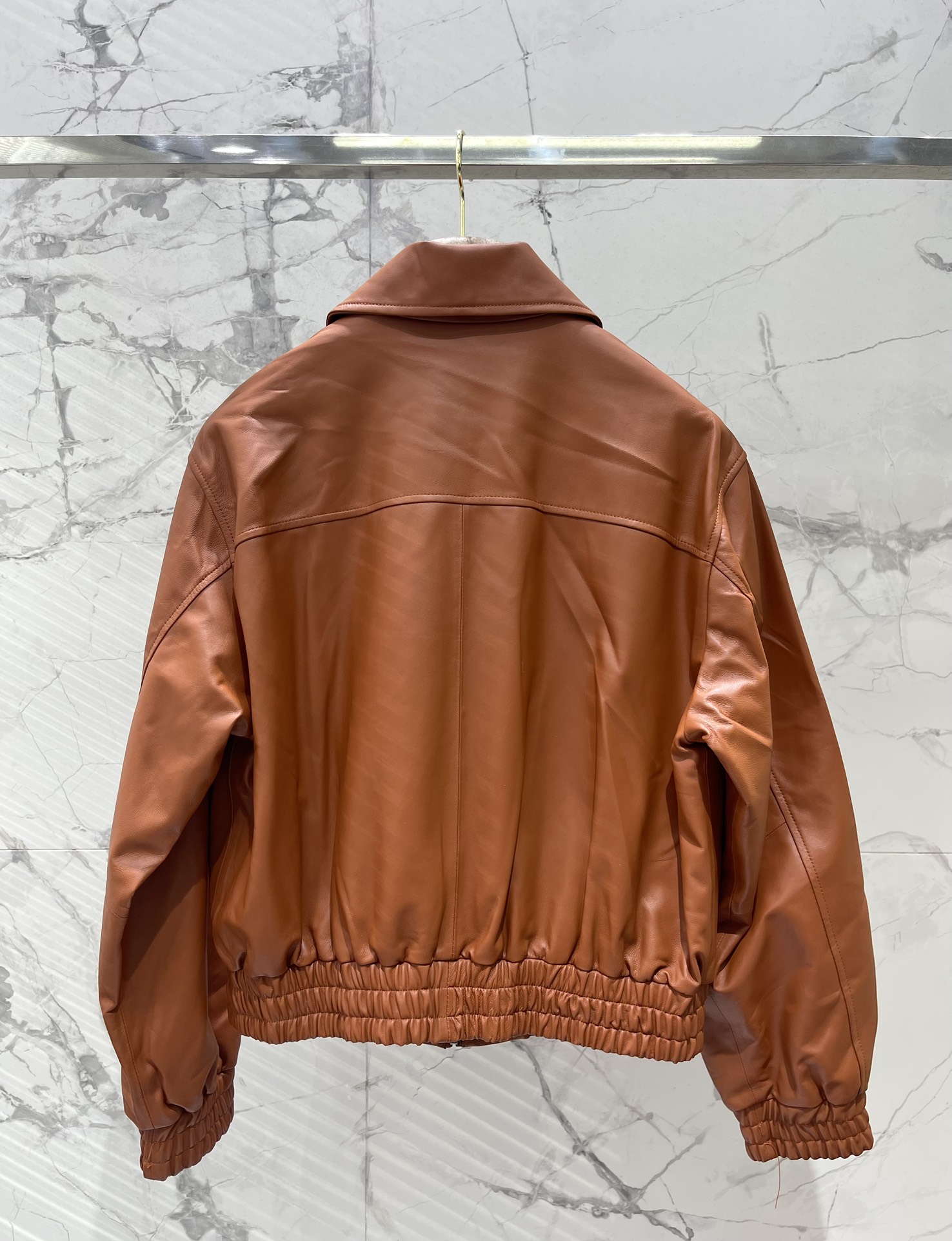 ORO PIANA Women's Lambskin Leather Jacket, Retro Lapel, Autumn New Collection 9 i1756695577 2987 7