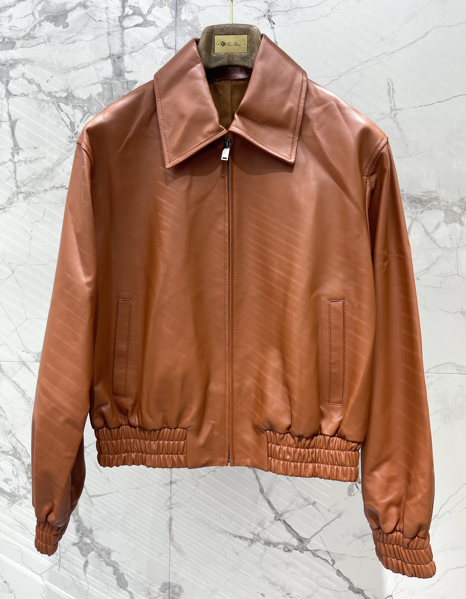 ORO PIANA Women's Lambskin Leather Jacket, Retro Lapel, Autumn New Collection 3 i1756695577 6751 1