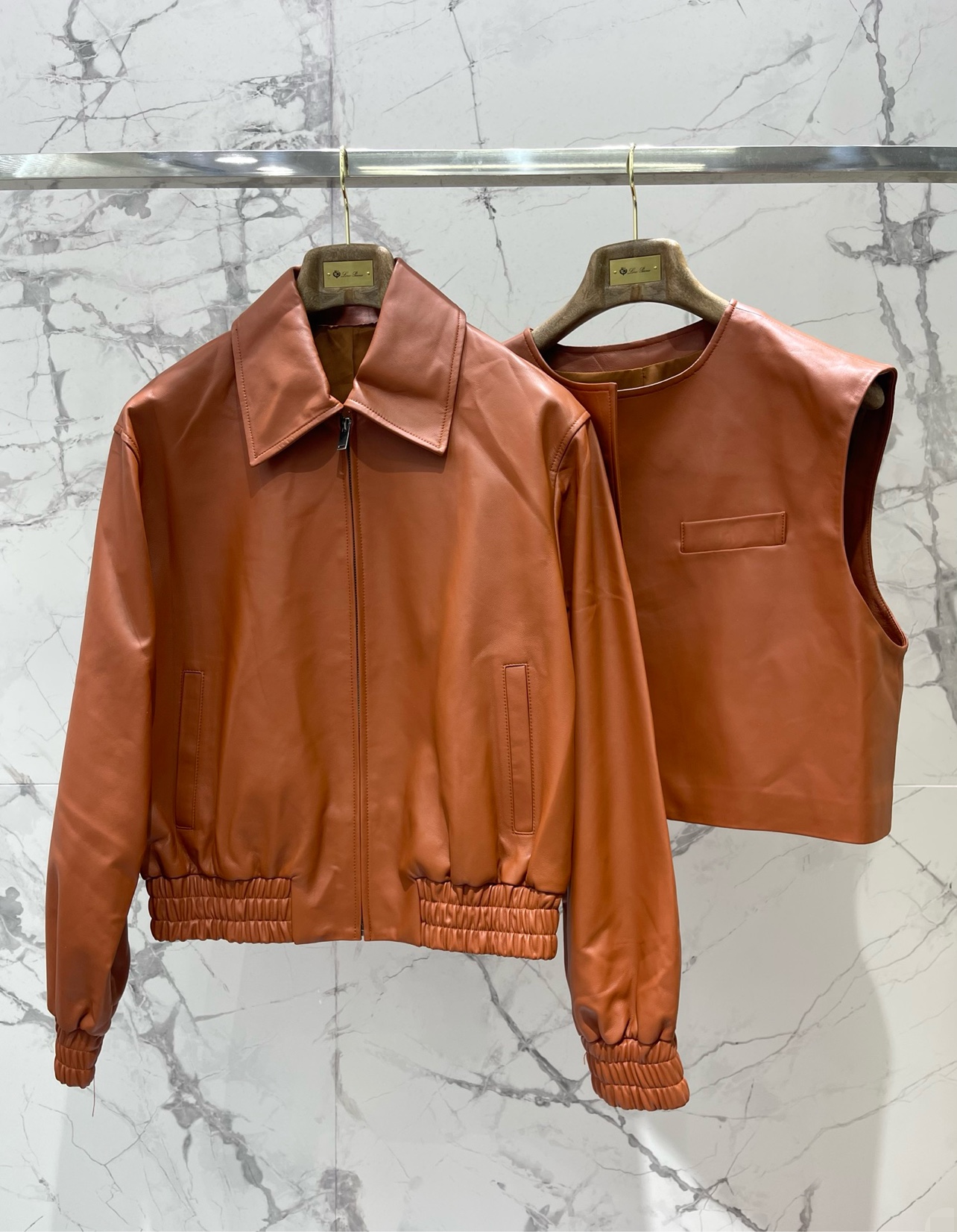 ORO PIANA Women's Lambskin Leather Jacket, Retro Lapel, Autumn New Collection 10 i1756696573 3722 0