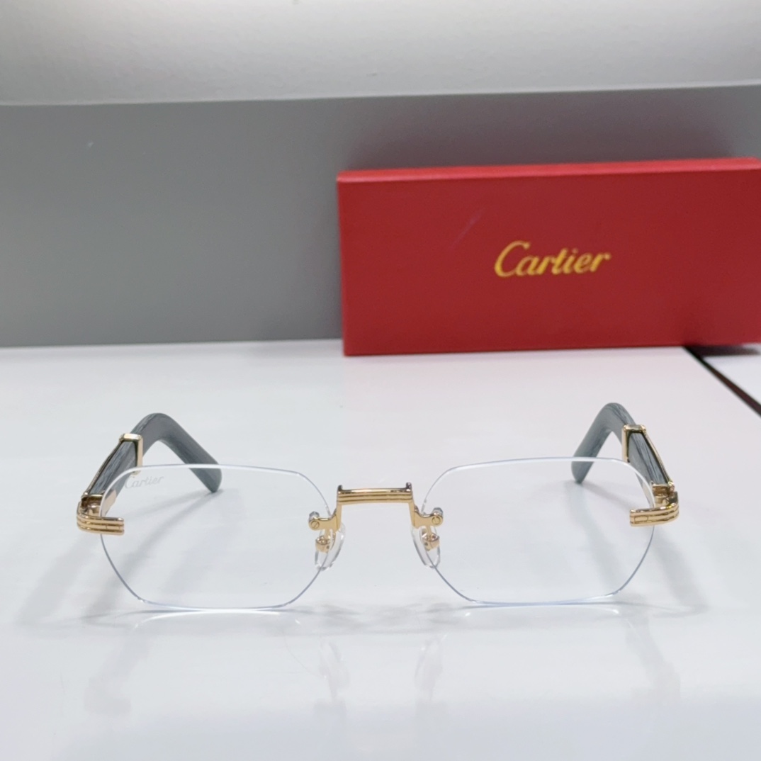 Cartier Rimless Metal Rectangular Glasses