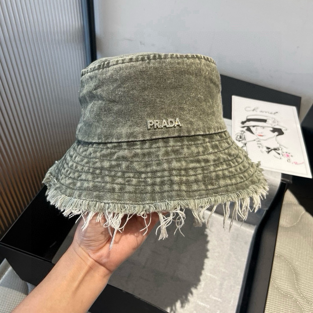 🆕

普拉达新款牛仔渔夫帽，头围57cm