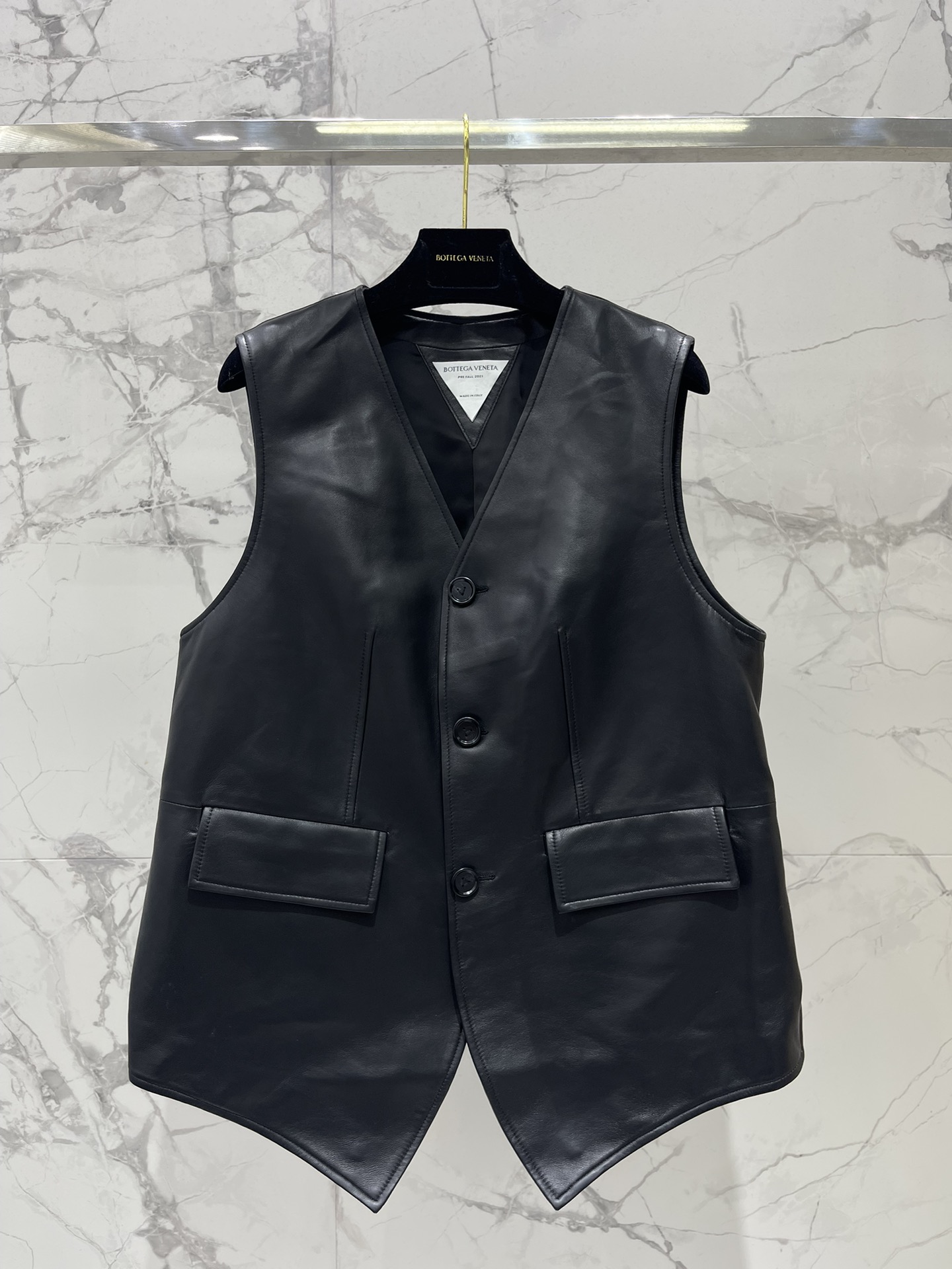 Bottega Veneta Lambskin Leather Vest - Vintage V-Neck, Soft & Stylish